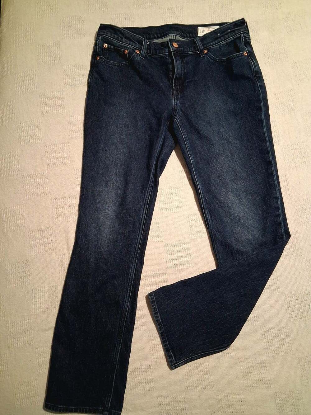 Gap 1969 Destructed Slim Boy Jeans Size 30 Regular Dark Wash